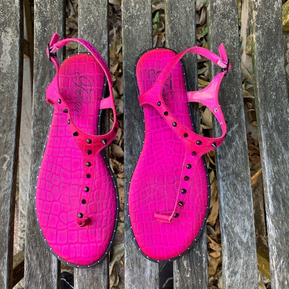 Fergie “Julep” “Vegan” Animal Print Pink Sandals - Picture 4 of 7